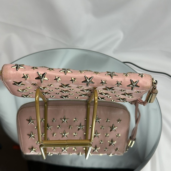 JIMMY CHOO FILIPA Star-embossed Leather Wallet Pink & Gold Leather Signat… - Picture 14 of 17